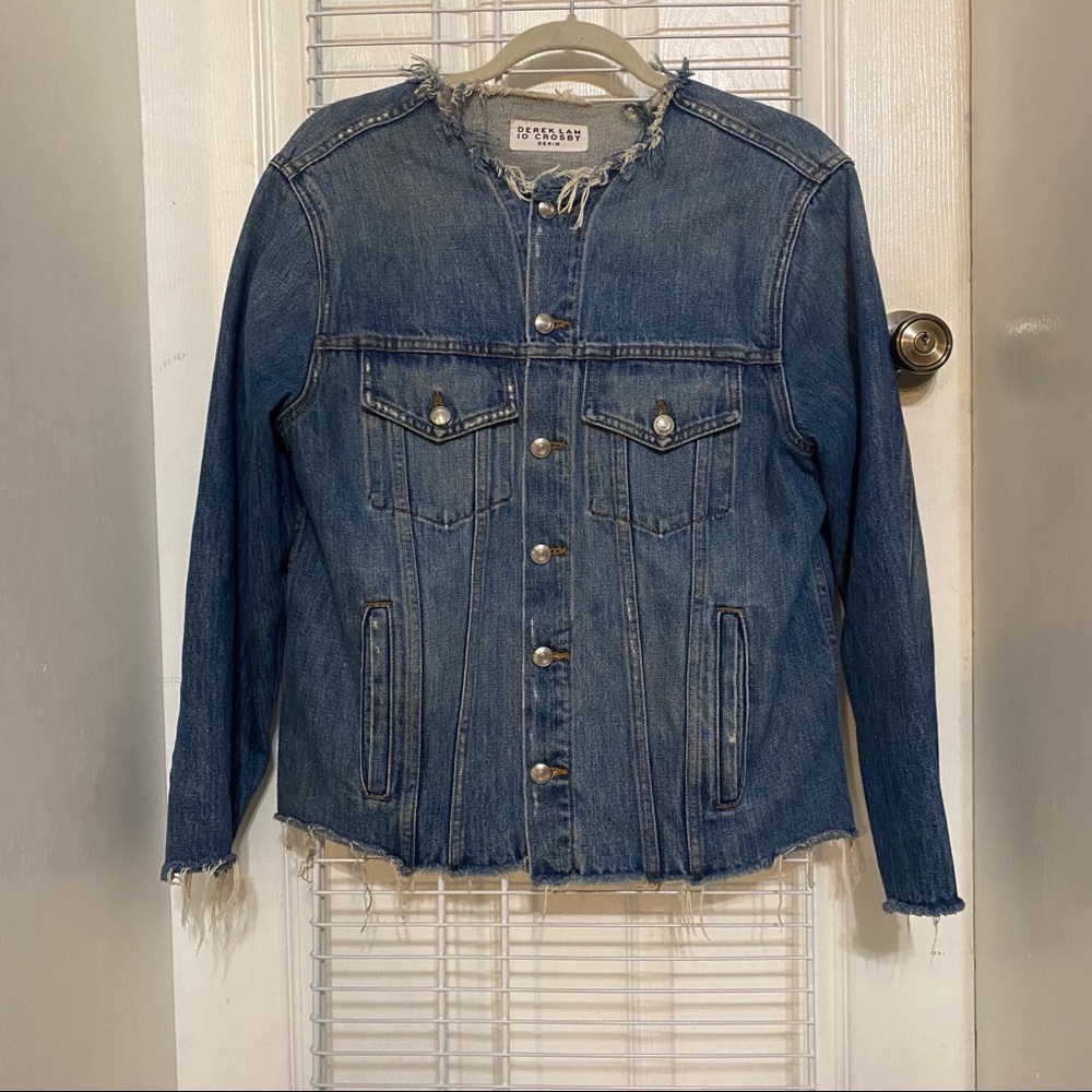 COPY - Derek Lam 10 Crosby Denim collarless denim jacket